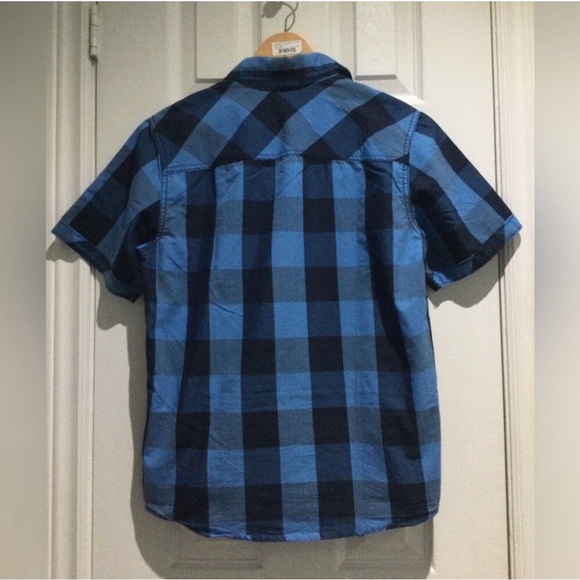 Burnside Blue And Black Checkered Button Down Shirt - Picture 6 of 6